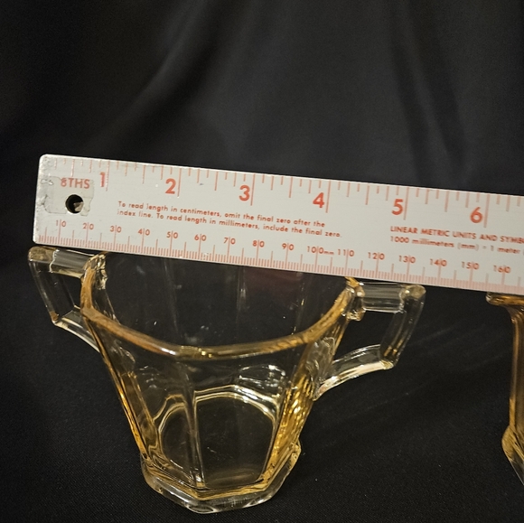 Vintage Fostoria Topaz Yellow Cream and sugar set Depression Glass - Picture 10 of 16